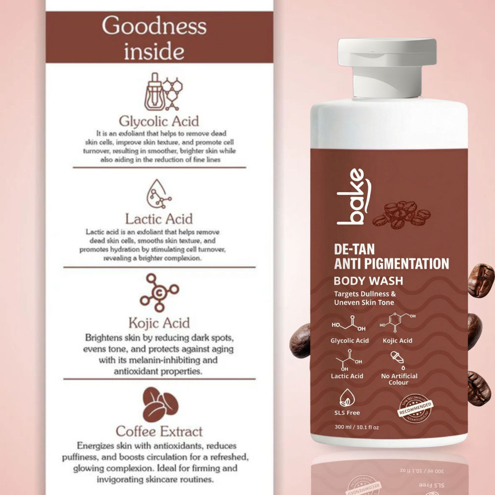 De-Tan Anti Pigmentation Coffee Body Wash for Dark Spots, Pigmentation, Tanning & Tan Removal