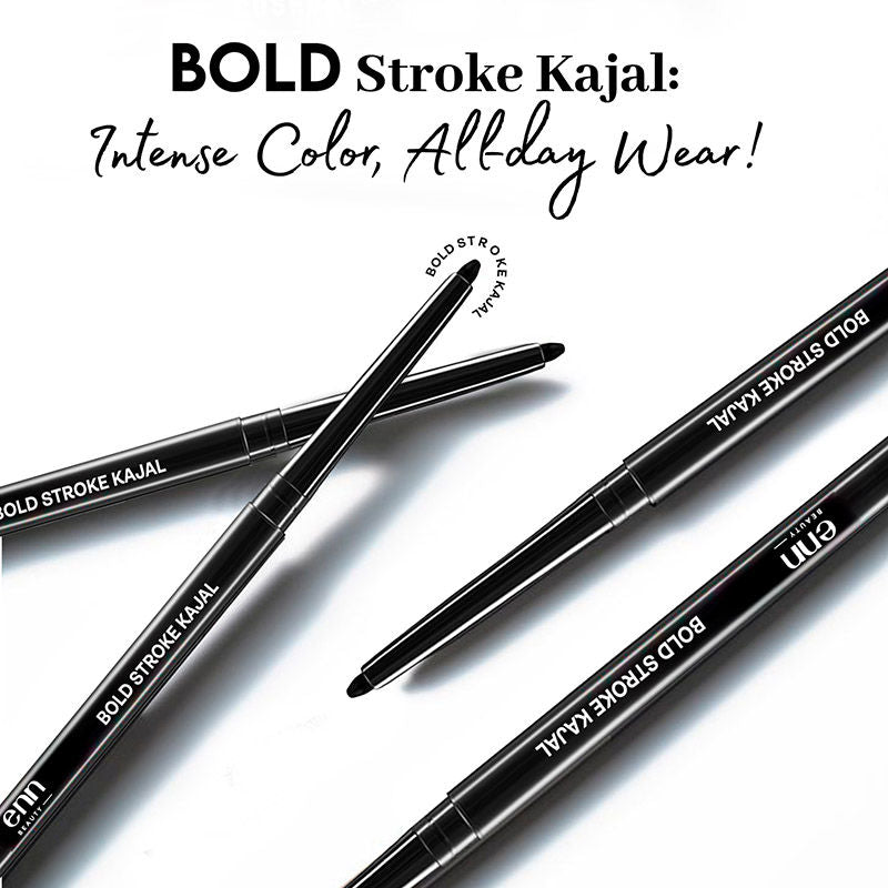 Bold Stroke Kajal - 24H Waterproof, Smudge-Proof & Long-Lasting, Intense Black