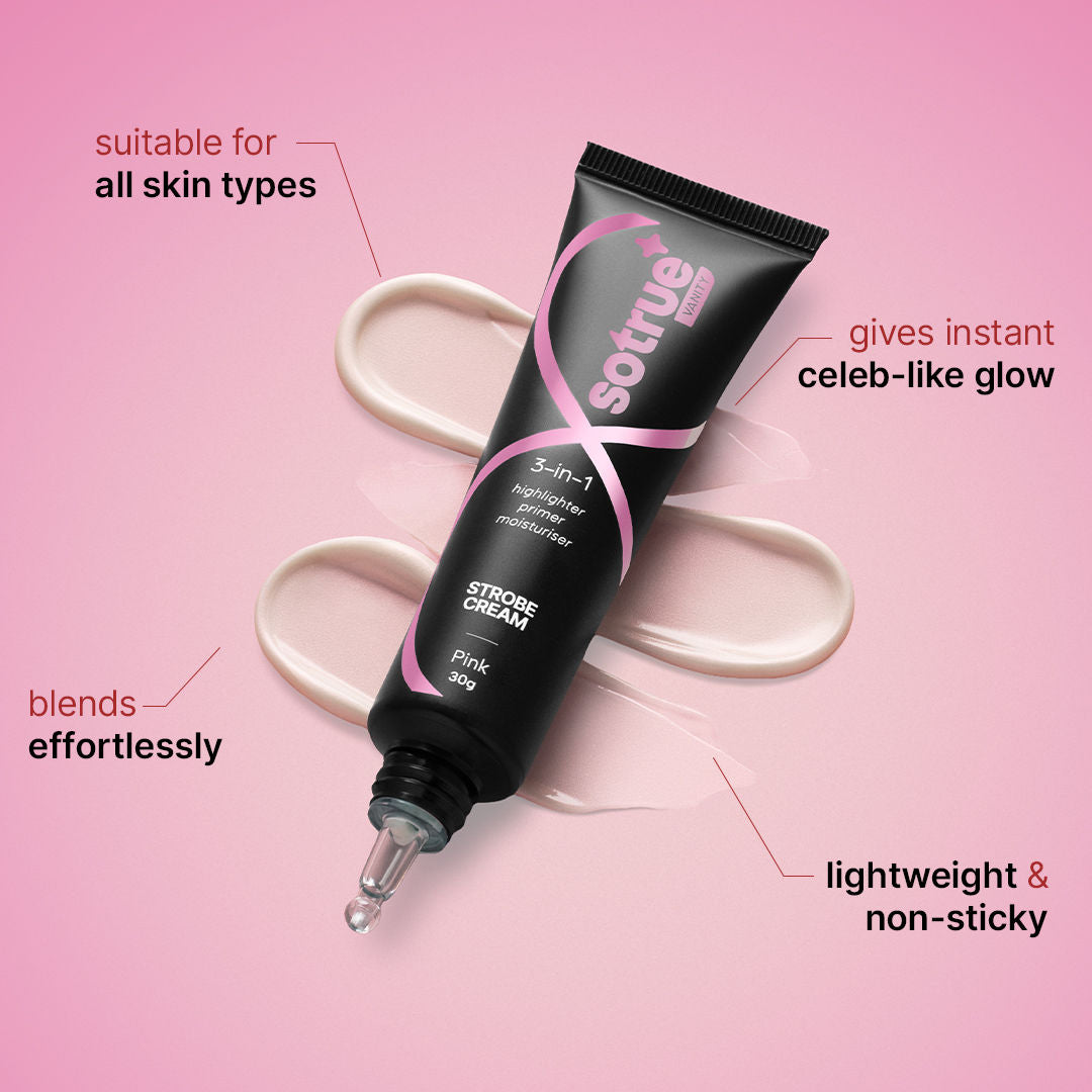 Strobe Illuminating Cream + Moisturizer With Hyaluronic Acid - Pink