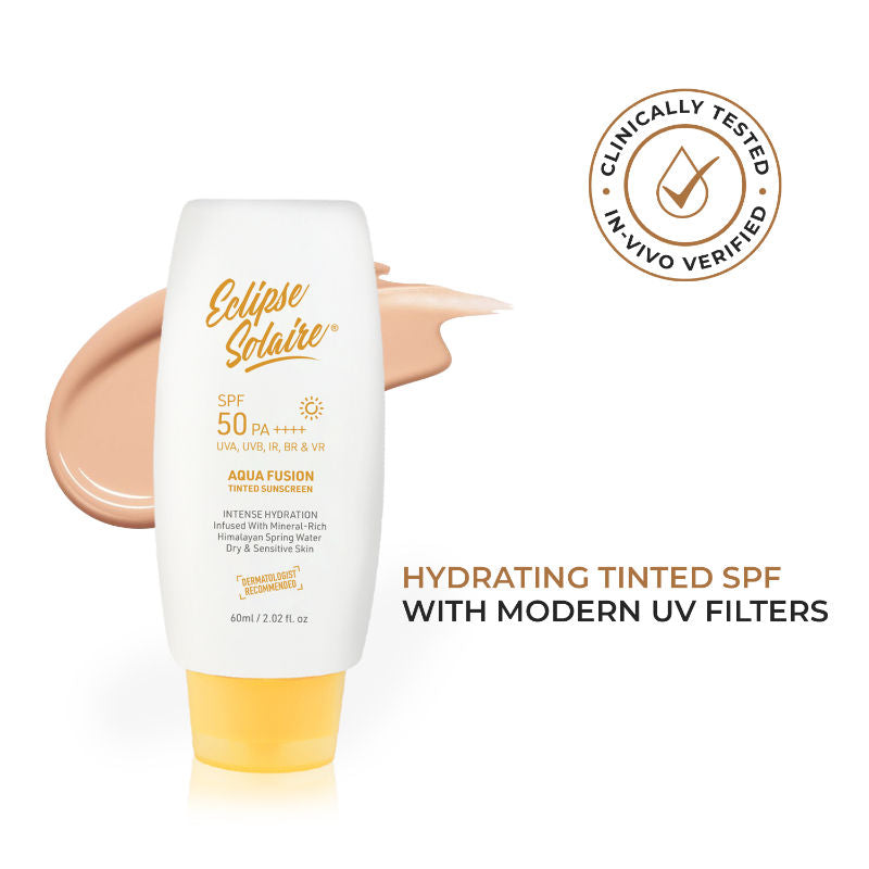 Aqua Fusion Tinted Sunscreen 5X Protection Non-Greasy, All Skin Types SPF 50 Pa++++