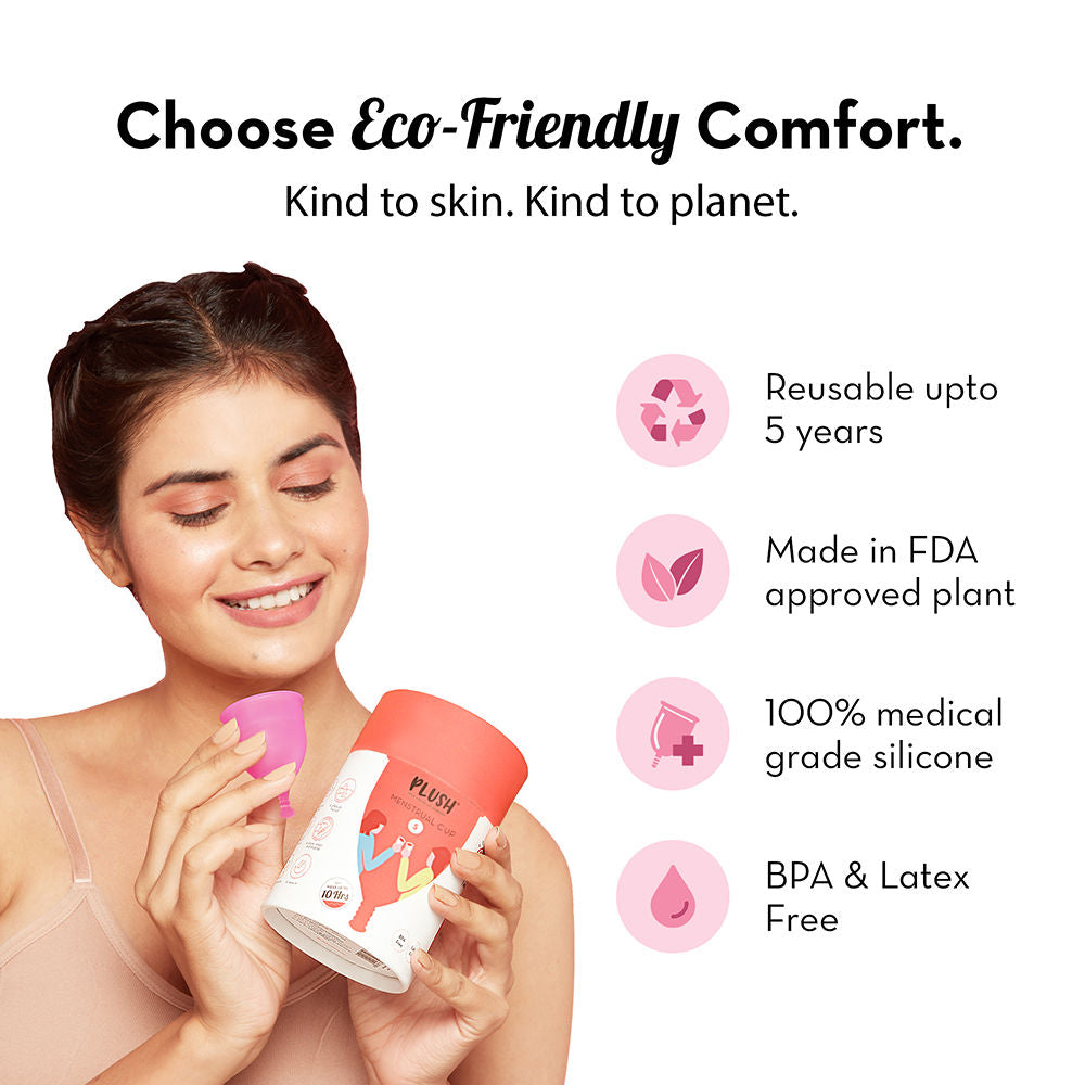 Reusable Menstrual Cup With Cotton Carry Pouch