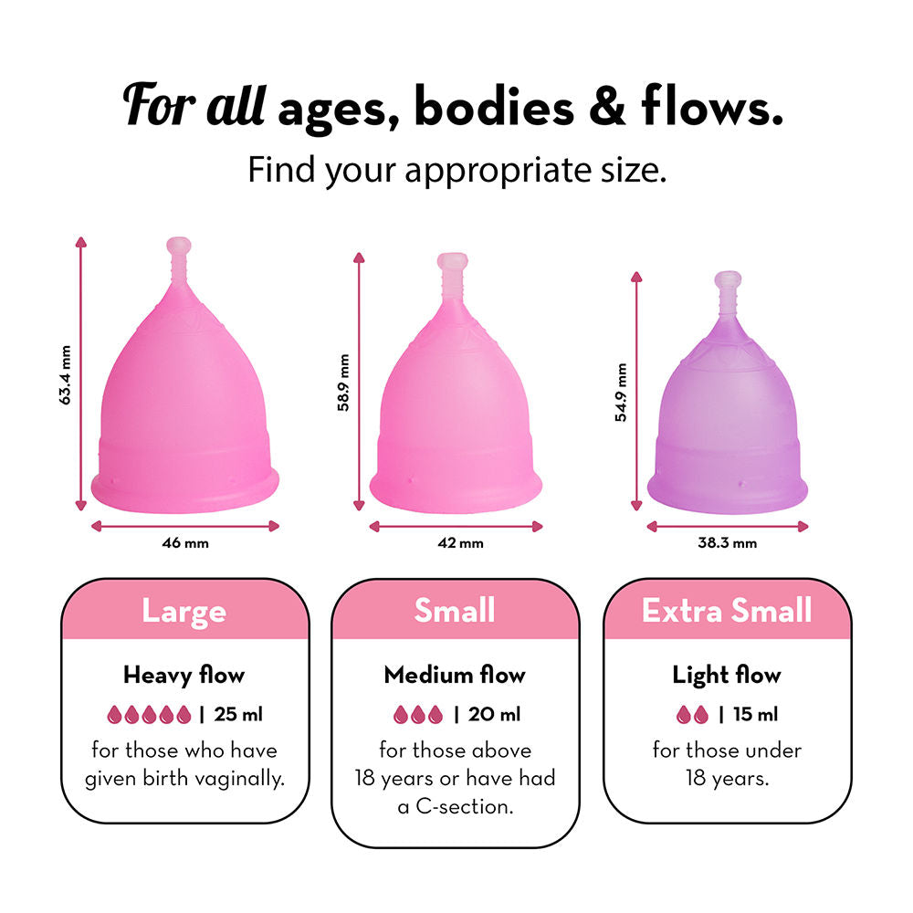 Reusable Menstrual Cup With Cotton Carry Pouch