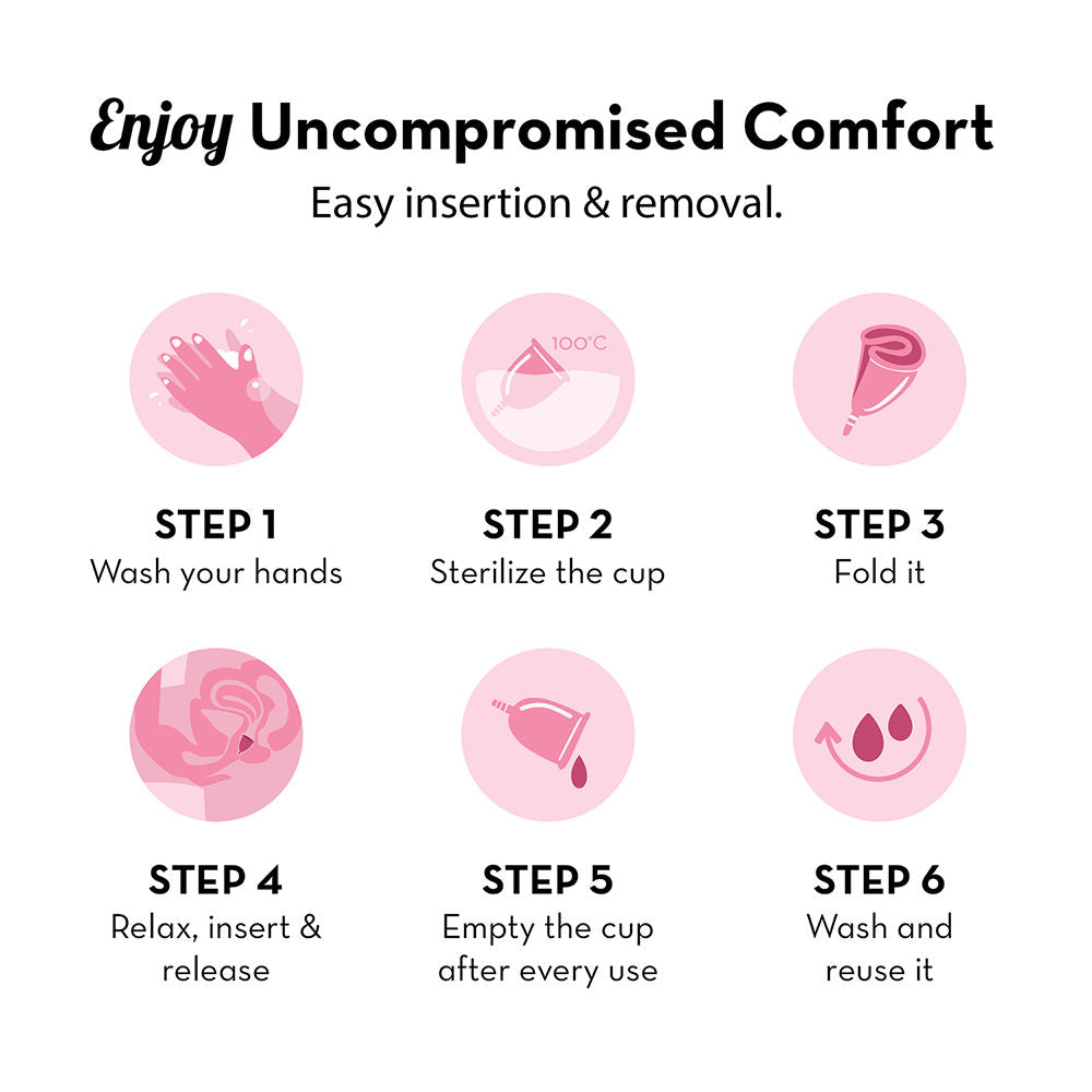 Reusable Menstrual Cup With Cotton Carry Pouch