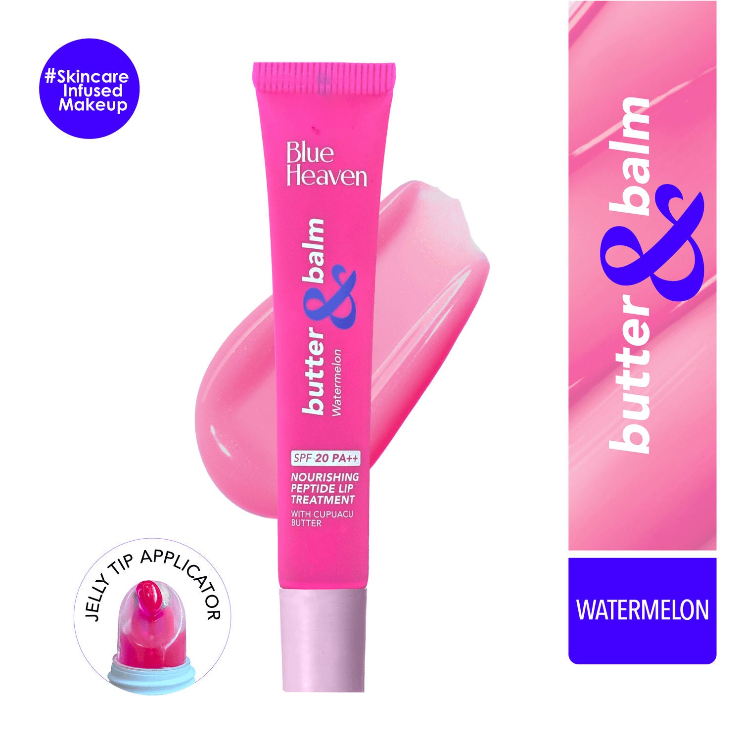 Butter & Balm Tinted Lip Balm with spf 20 PA++ Infused with Cupuacu Butter - Watermelon