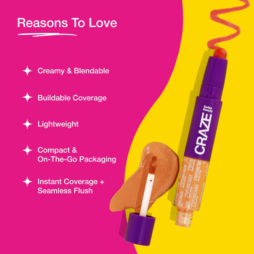 Craze Twosome Face Stick 2-In-1 Beauty Wand Concealer and Blush