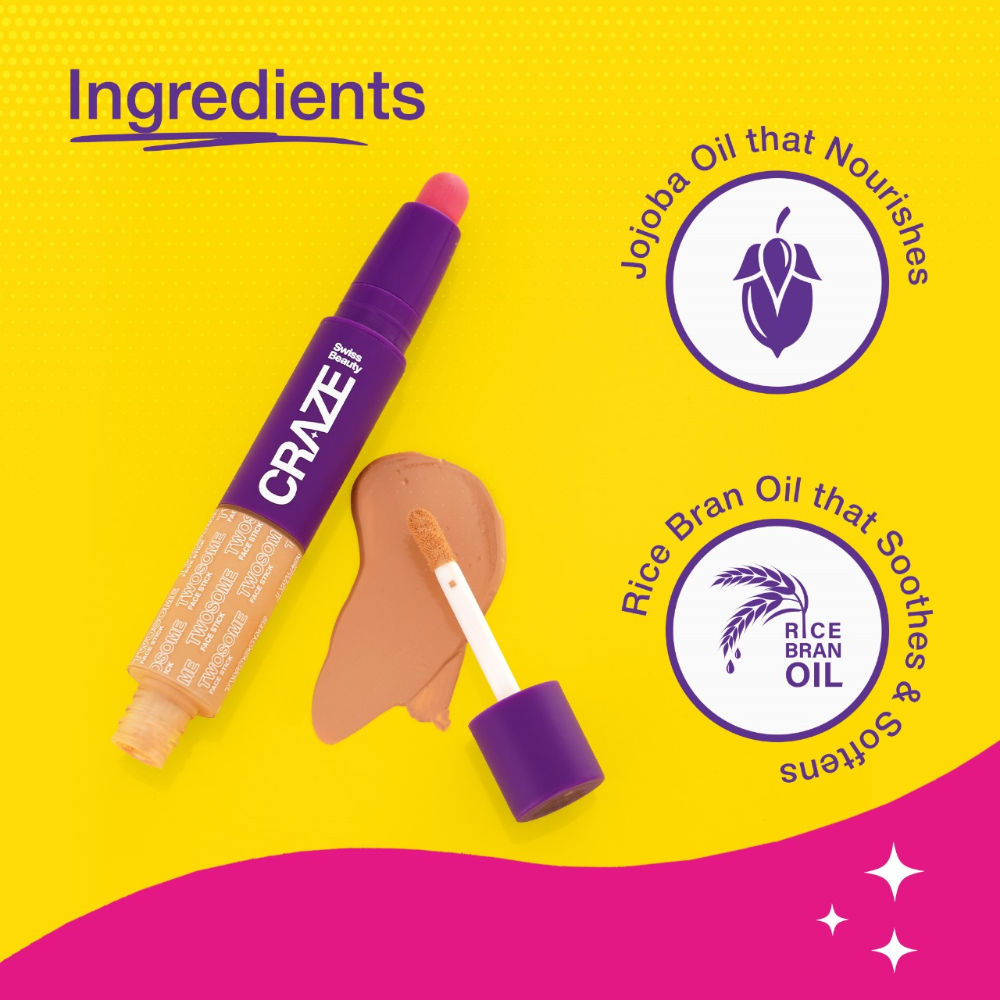 Craze Twosome Face Stick 2-In-1 Beauty Wand Concealer and Blush