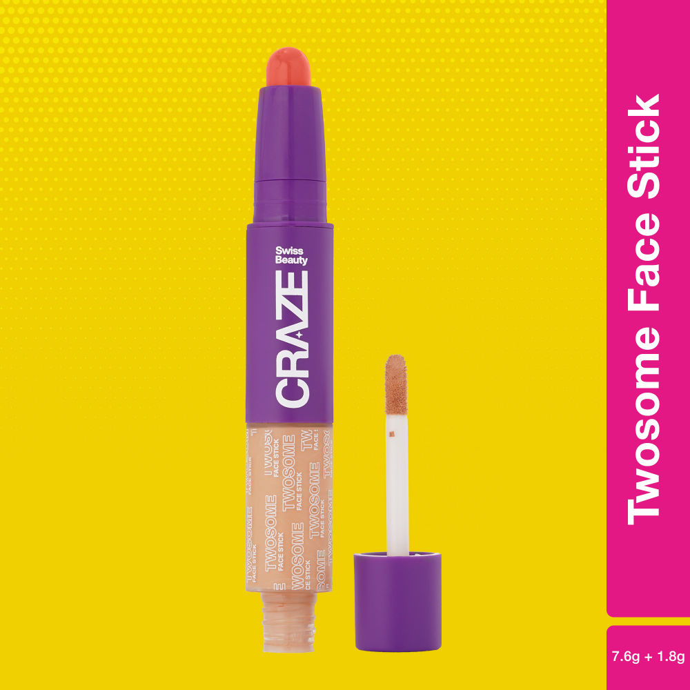Craze Twosome Face Stick 2-In-1 Beauty Wand Concealer and Blush - 4 Deep - Pink