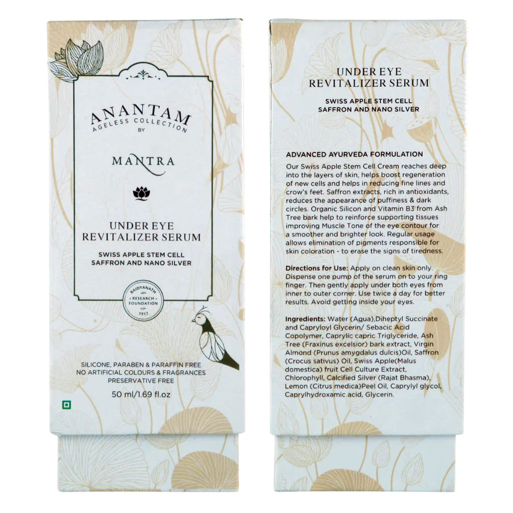 Anantam Under Eye Revitalizer Serum - Swiss Apple Stem Cell, Saffron And Nano Silver