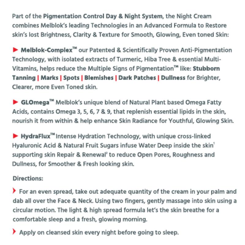 Pigmentation Control Night Cream
