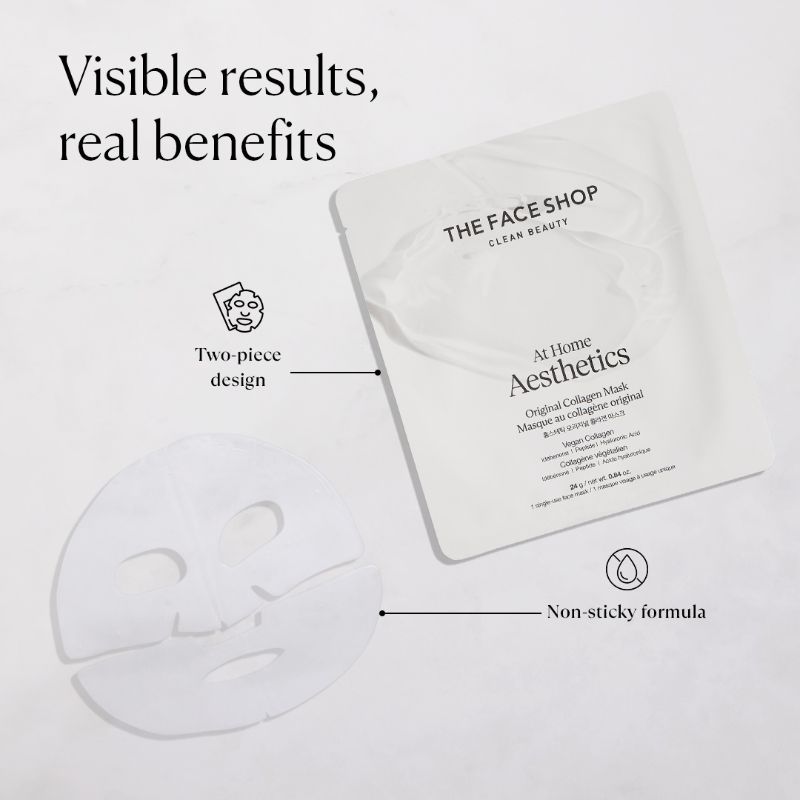 Korean Hydro Gel Sheet Mask - Vegan Collagen, Peptide & Hyaluronic Acid for Anti Aging