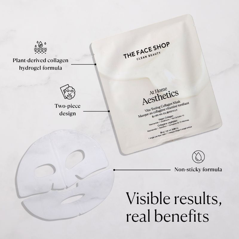 Korean Hydro Gel Sheet Mask - Vitamins, Vegan Collagen, Glutathione & Hyaluronic Acids