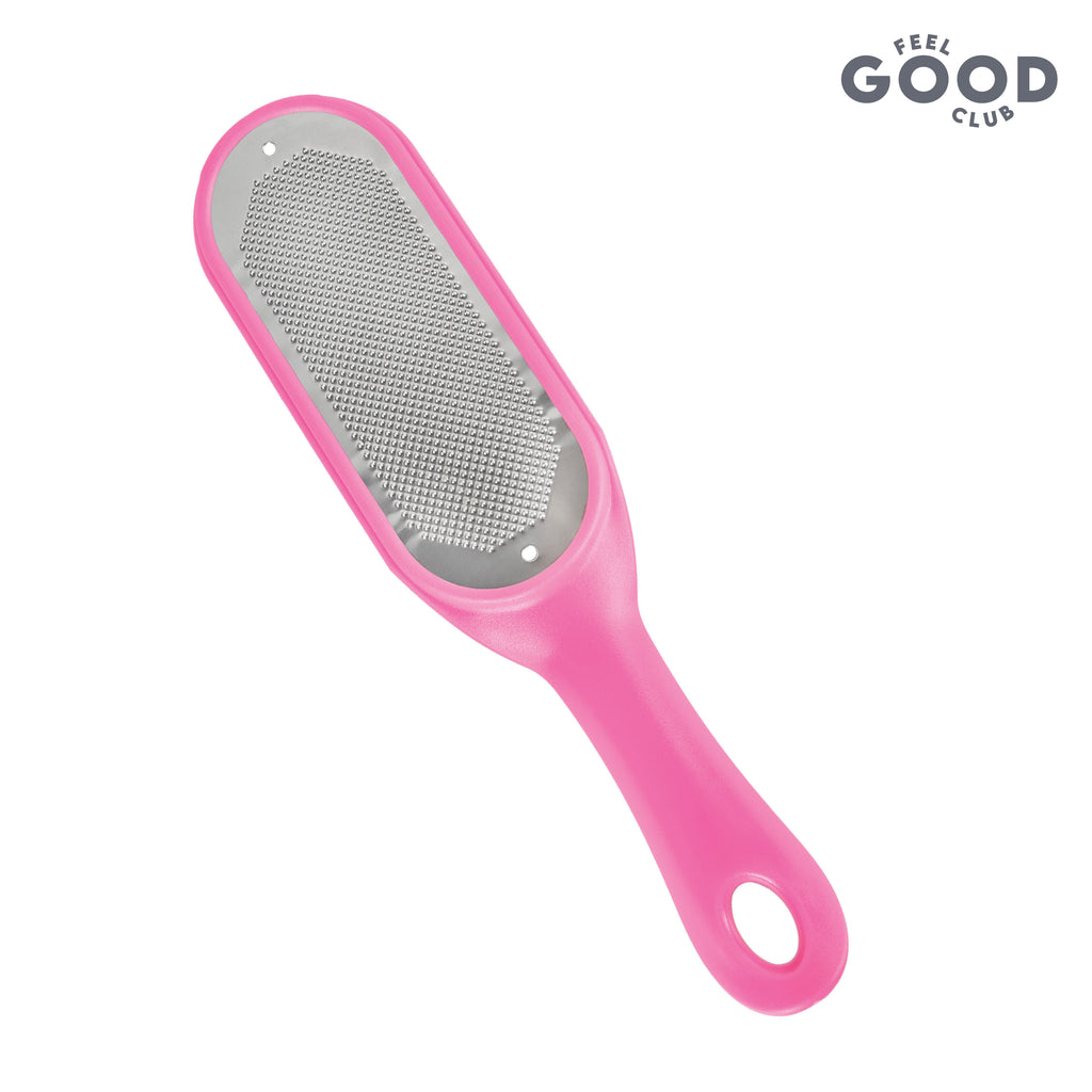 Stainless Steel Foot File Scrubber Pink Brush For Skin Exfoliation Care & Pedicure