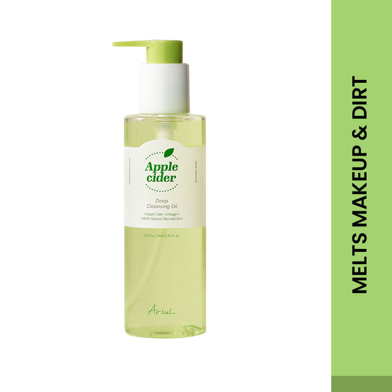 Apple Cider Deep Cleansing Oil, Korean Oil that Dissolves Makeup Controls Sebum & Clears Pores