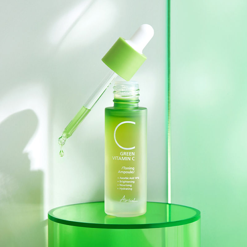 Green Vitamin C Toning Ampoule Korean Brightening Serum