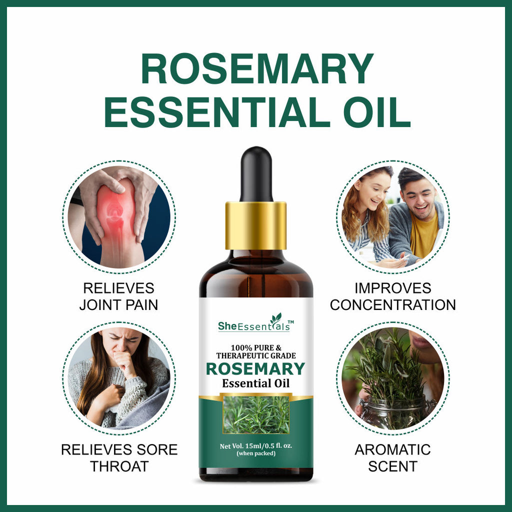 Rosemary Essential Oil For Hair Growth & Longer Hair - 100% Pure & Natural