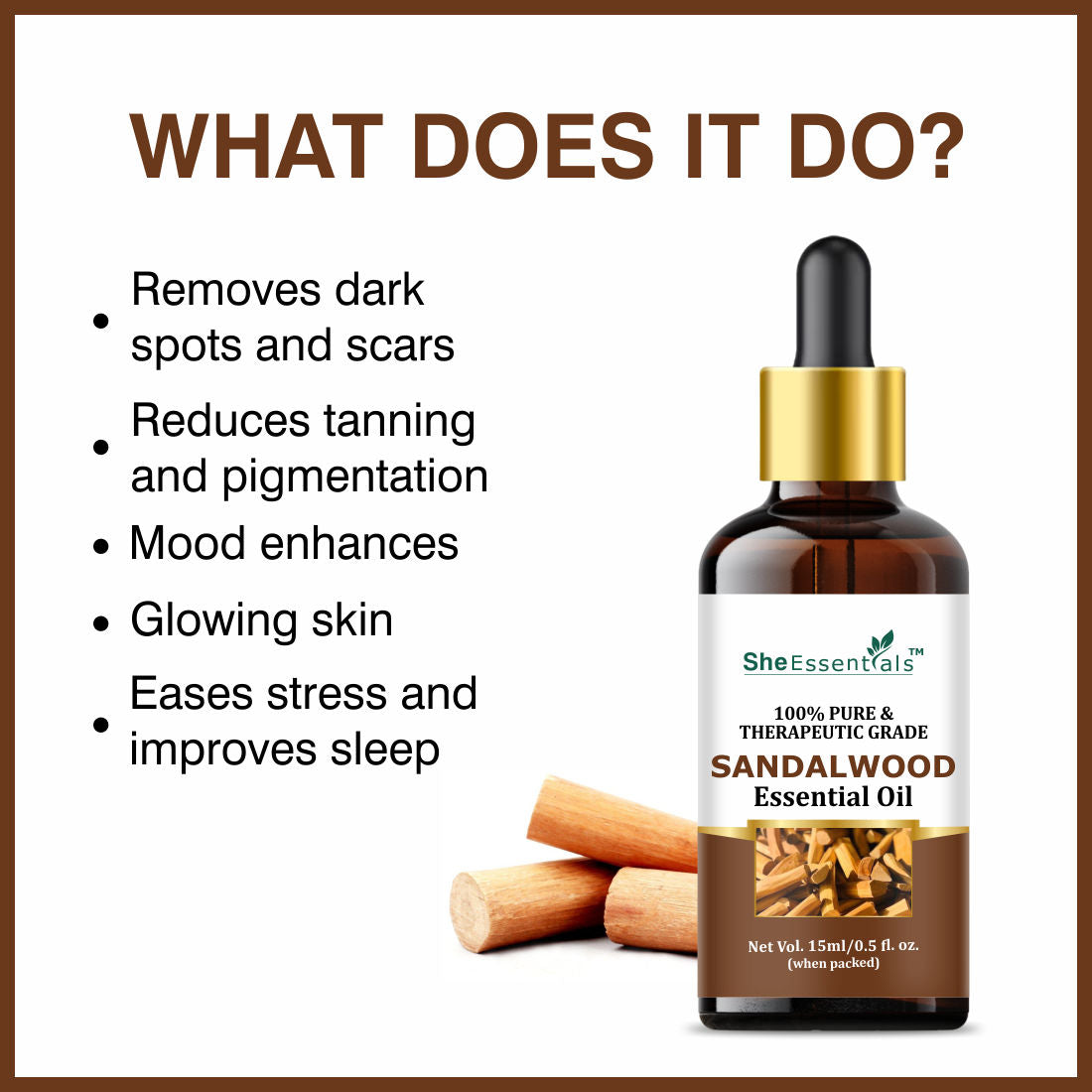 Natural Sandalwood Essential Oil For Revitalizes Mind & Soul