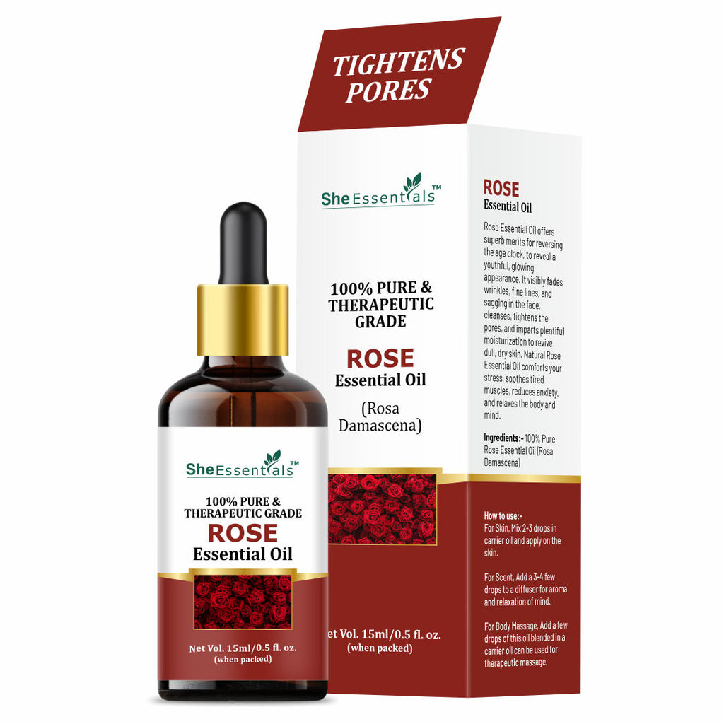 Rose Essential Oil For Glowing & Brightening Skin - 100% Natural