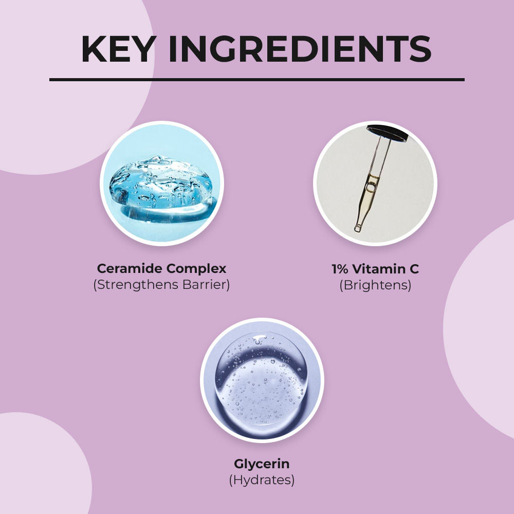 Ceramide & Vitamin C Brightening Face Wash |Cleanses, Hydrates, Reduces Dark Spots 100ml