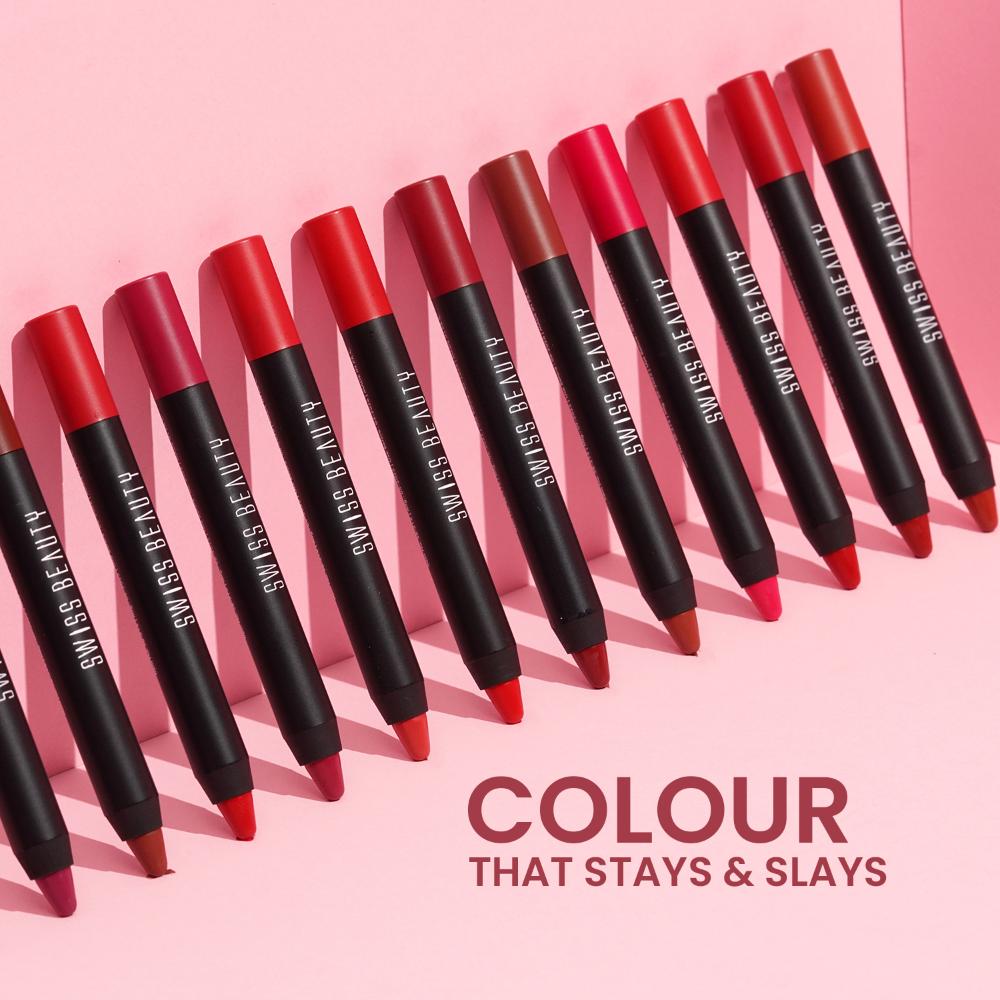 Matte Long Lasting Stay Maxx Lip Crayon Lipstick Matte Finish
