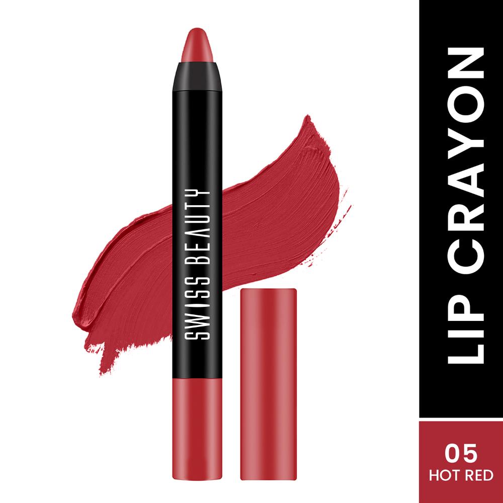 Matte Long Lasting Stay Maxx Lip Crayon Lipstick Matte Finish - Hot Red