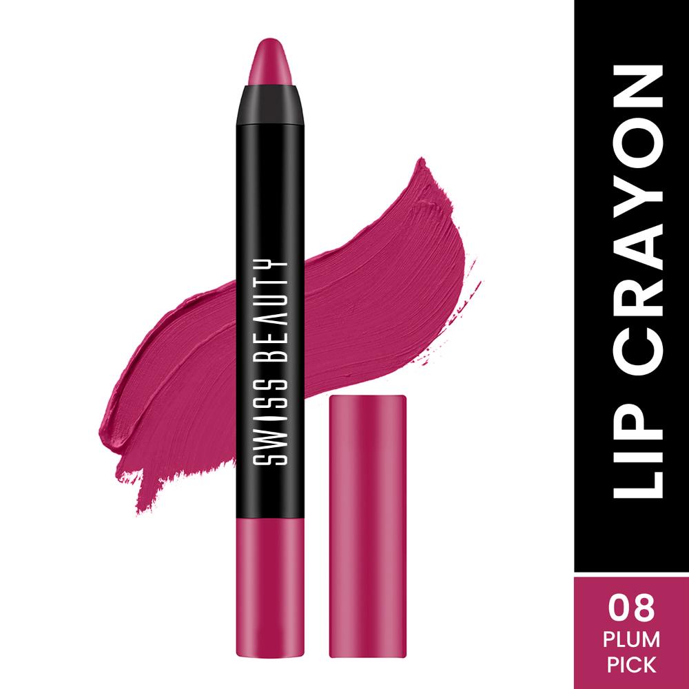 Matte Long Lasting Stay Maxx Lip Crayon Lipstick Matte Finish - Plum Pick