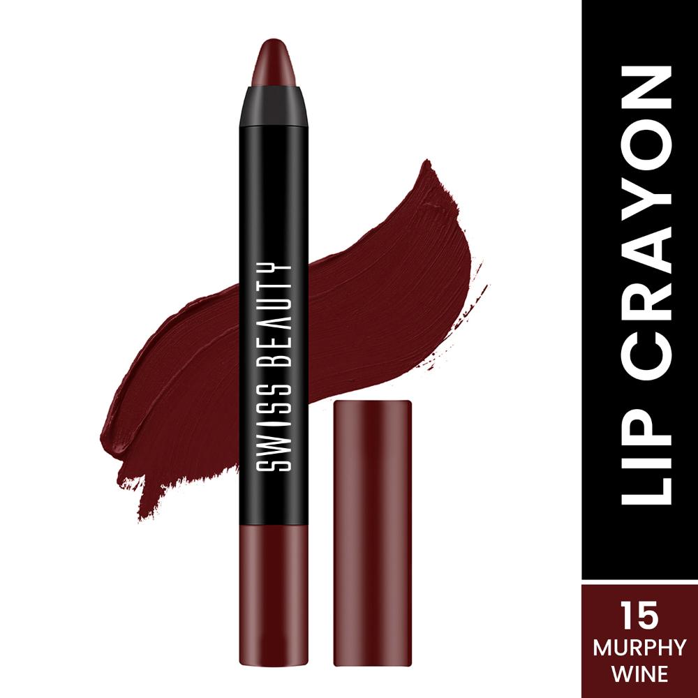Matte Long Lasting Stay Maxx Lip Crayon Lipstick Matte Finish - Murphy Wine