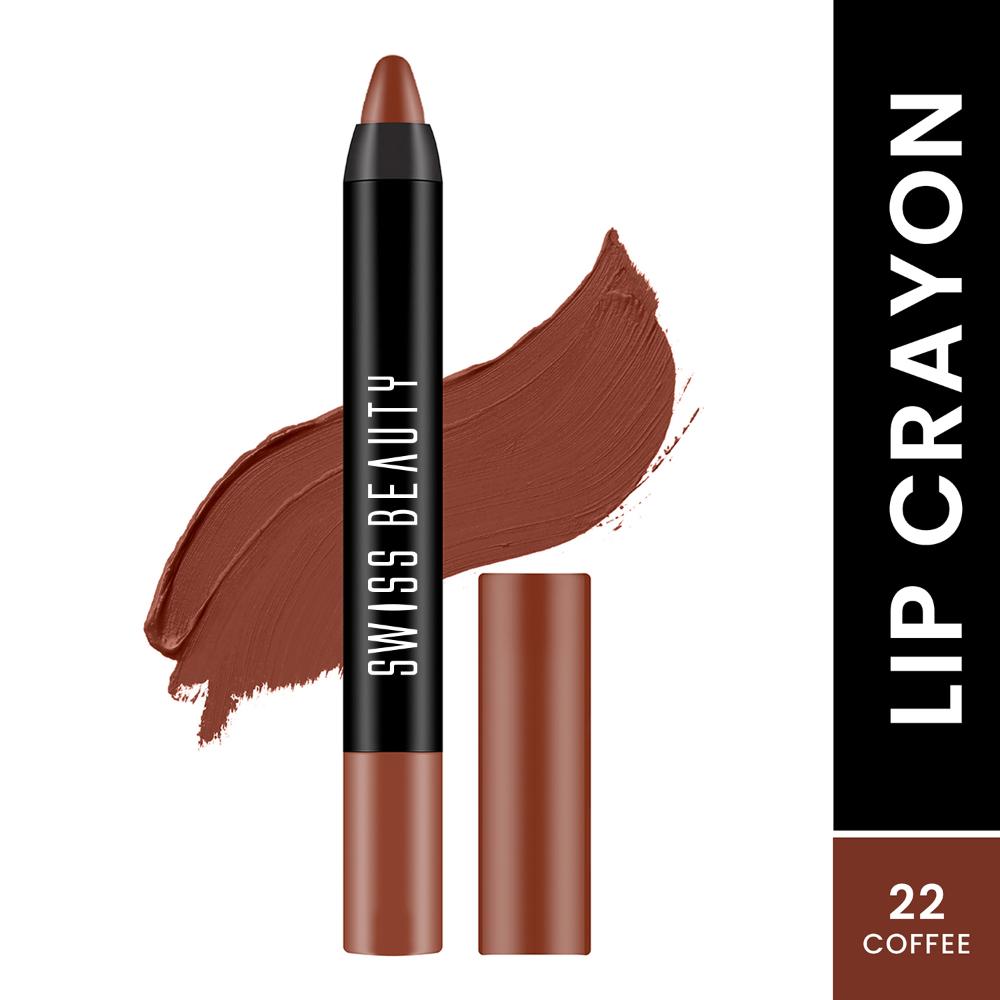 Matte Long Lasting Stay Maxx Lip Crayon Lipstick Matte Finish - Coffee
