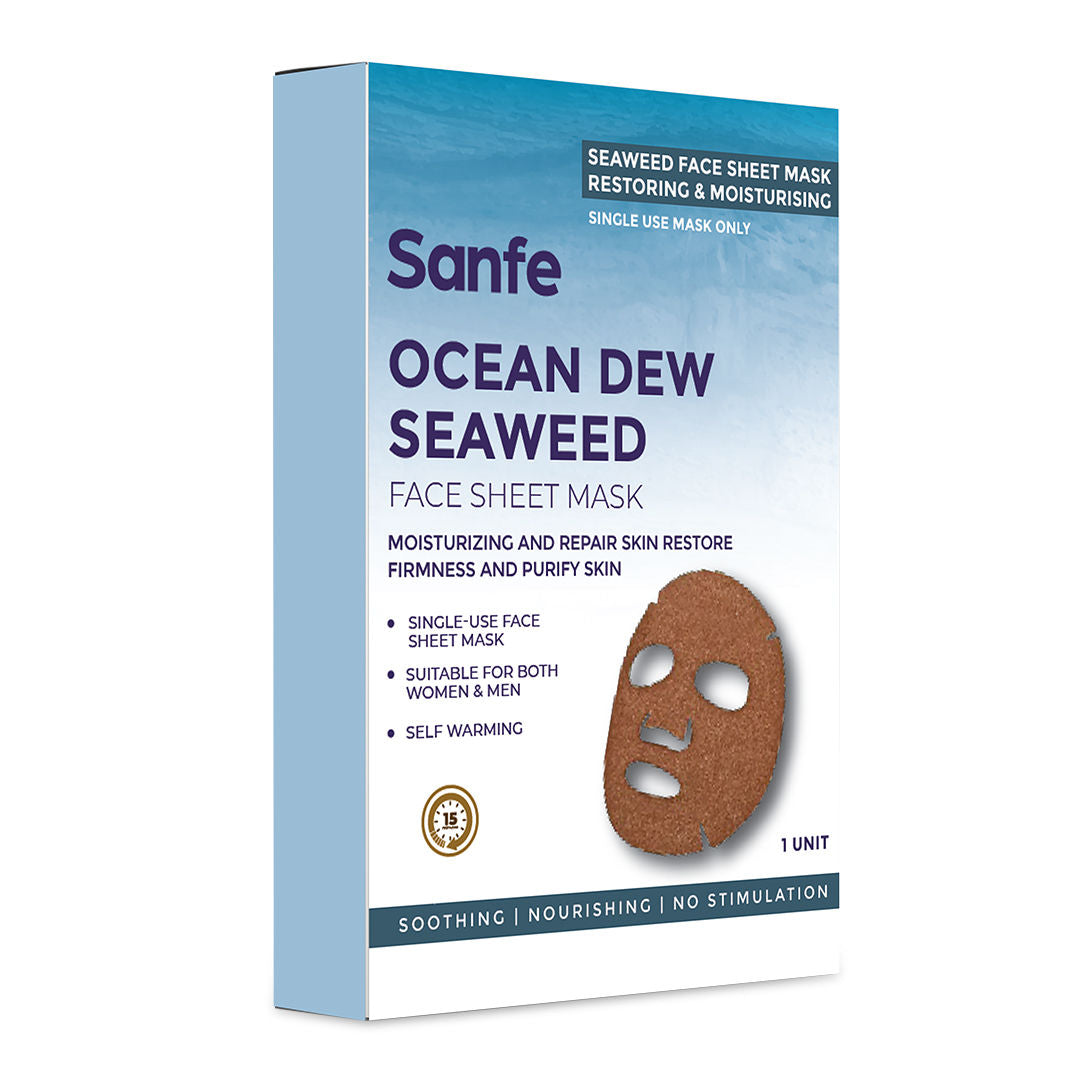 Ocean Dew Seaweed Face Sheet Mask, Hydrating & Glowing Korean Skincare Sheet Mask For Women