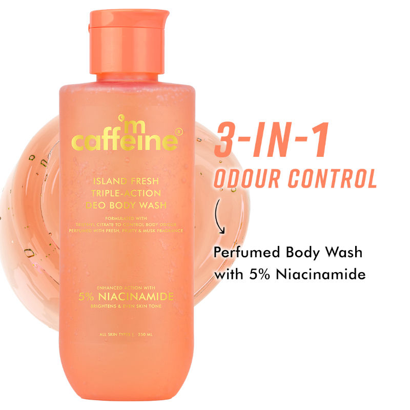 Island Fresh 3-in-1 Perfume Body Wash - Odour Control, 5% Niacinamide, Musky Scent