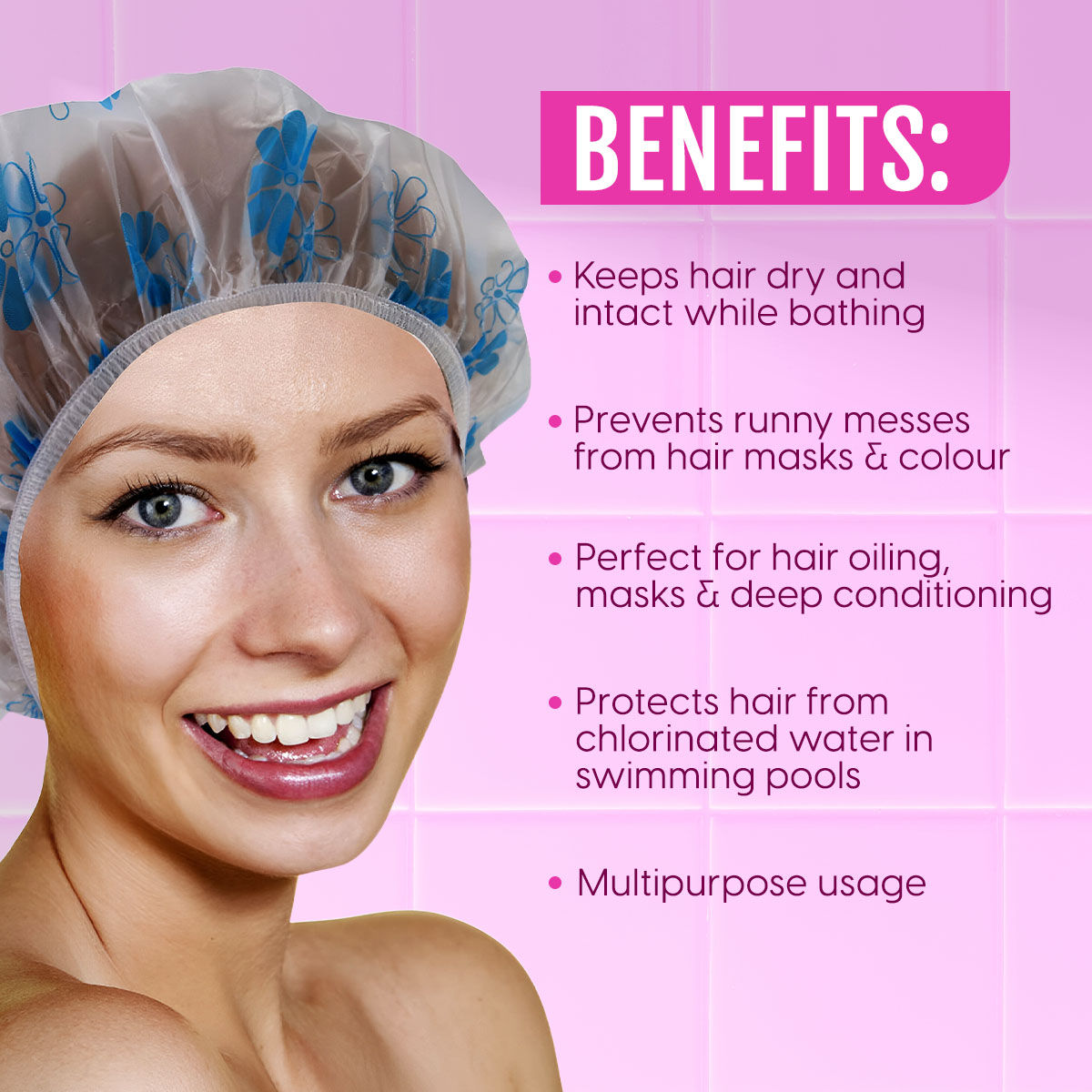 Reusable Shower Caps for Hair Colour, Hair Treatment, Home, Spa & Salon Use