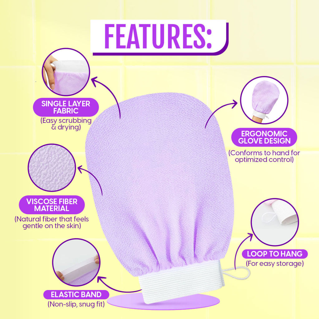 Exfoliating Bath Glove Body Scrubbing Mitten (Colour May Vary)