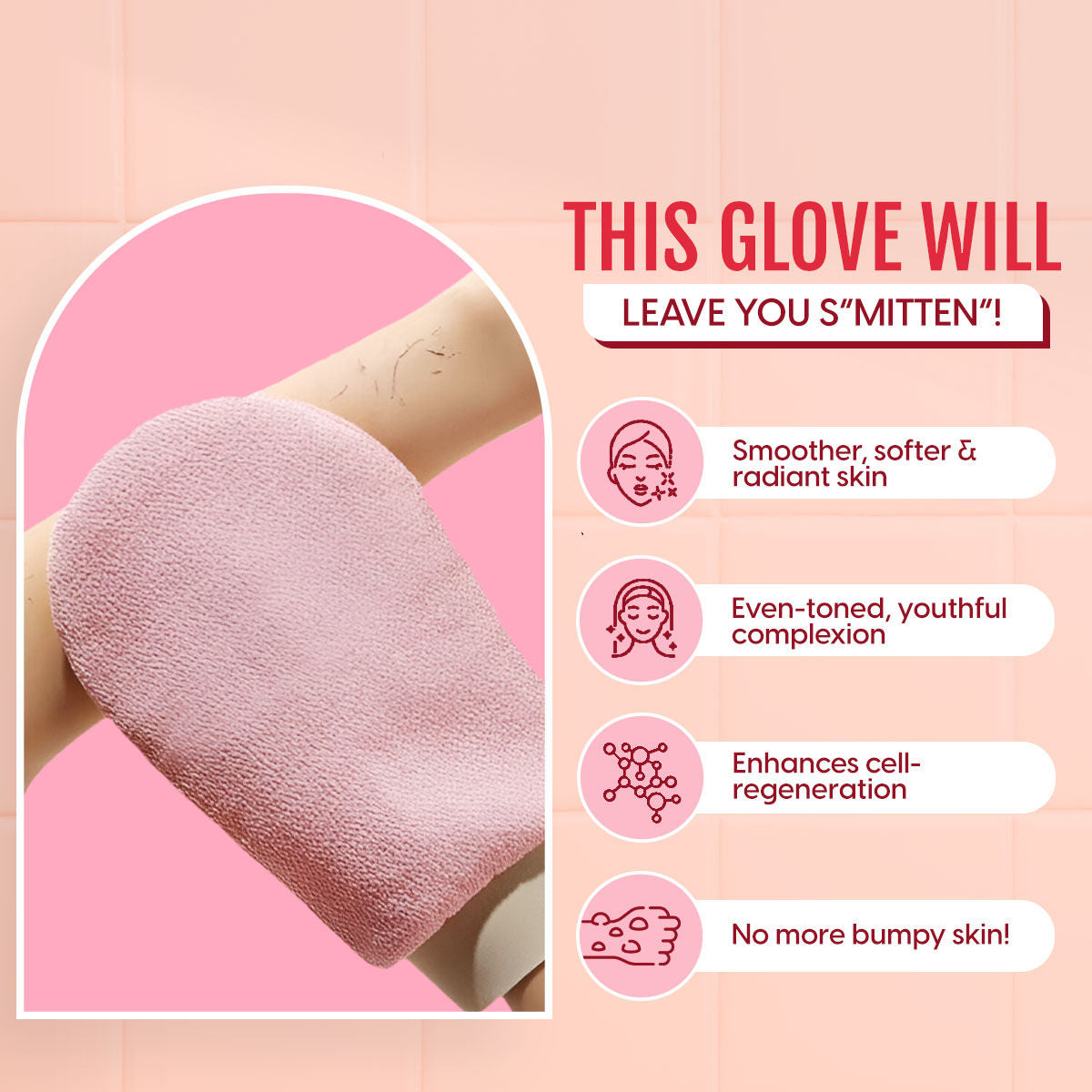 Exfoliating Bath Glove Body Scrubbing Mitten (Colour May Vary)