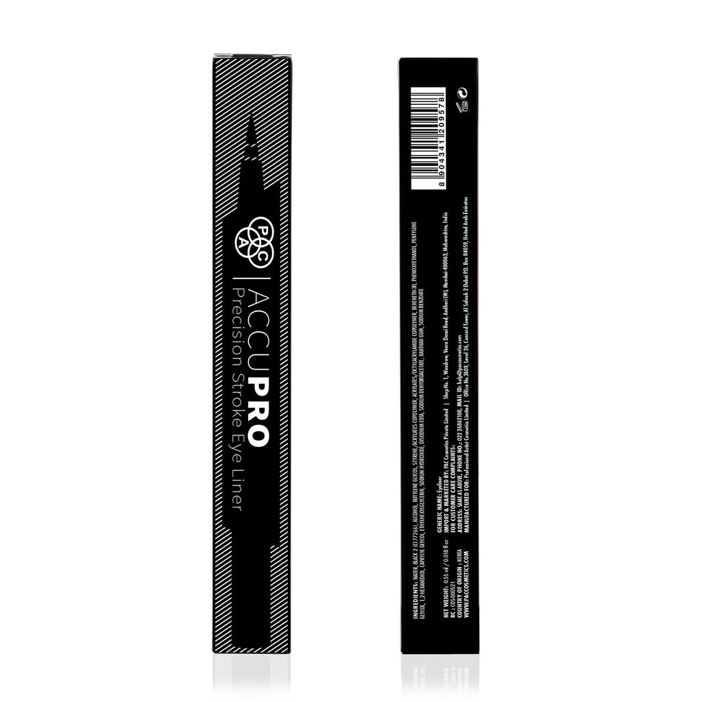 AccuPro Liquid Eyeliner - 24H Longlasting, Waterproof & Smudgeproof, Quick Drying Intense Black