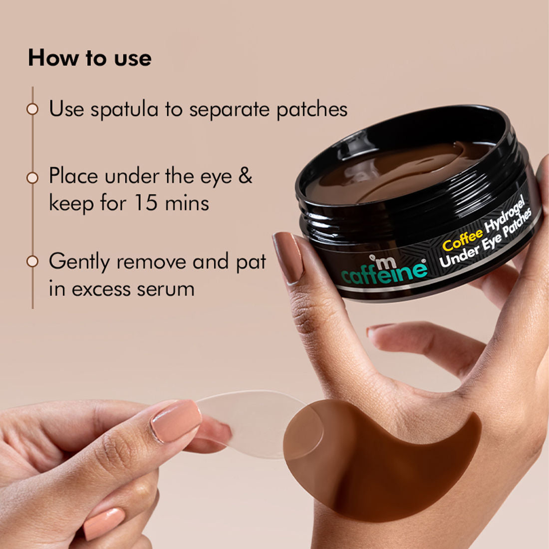 Coffee Hydrogel Under Eye Patches for Dark Circles with Hyaluronic Acid Depuffs