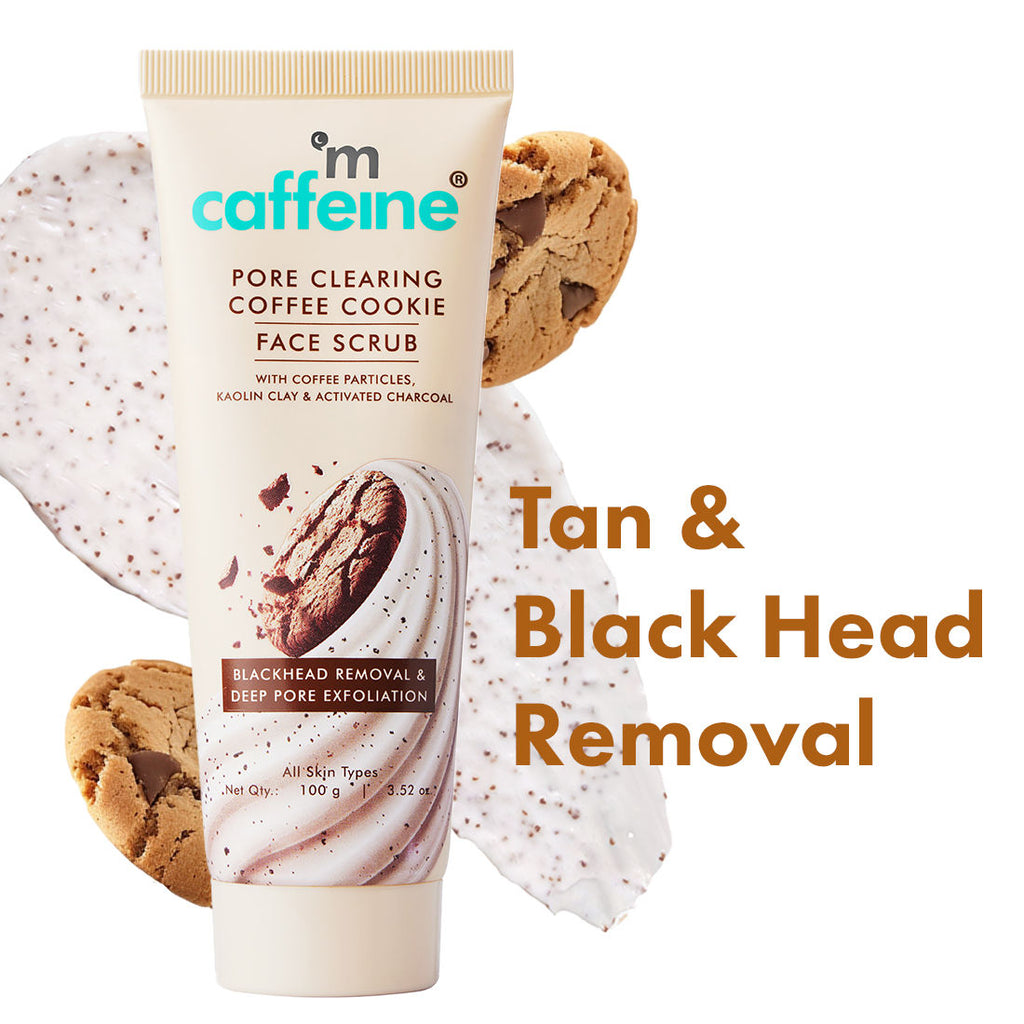 4.5% Exfoliants Pore Clearing Coffee Cookie Face Scrub Remove Blackheads, Detan & Glow