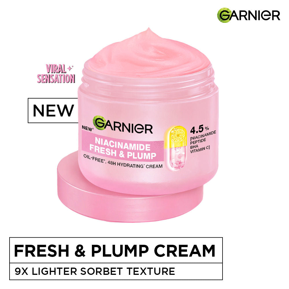 Fresh & Plump Niacinamide Sorbet Moisturizer, 4.5% Niacinamide Peptide BHA Vitamin C - 90ml
