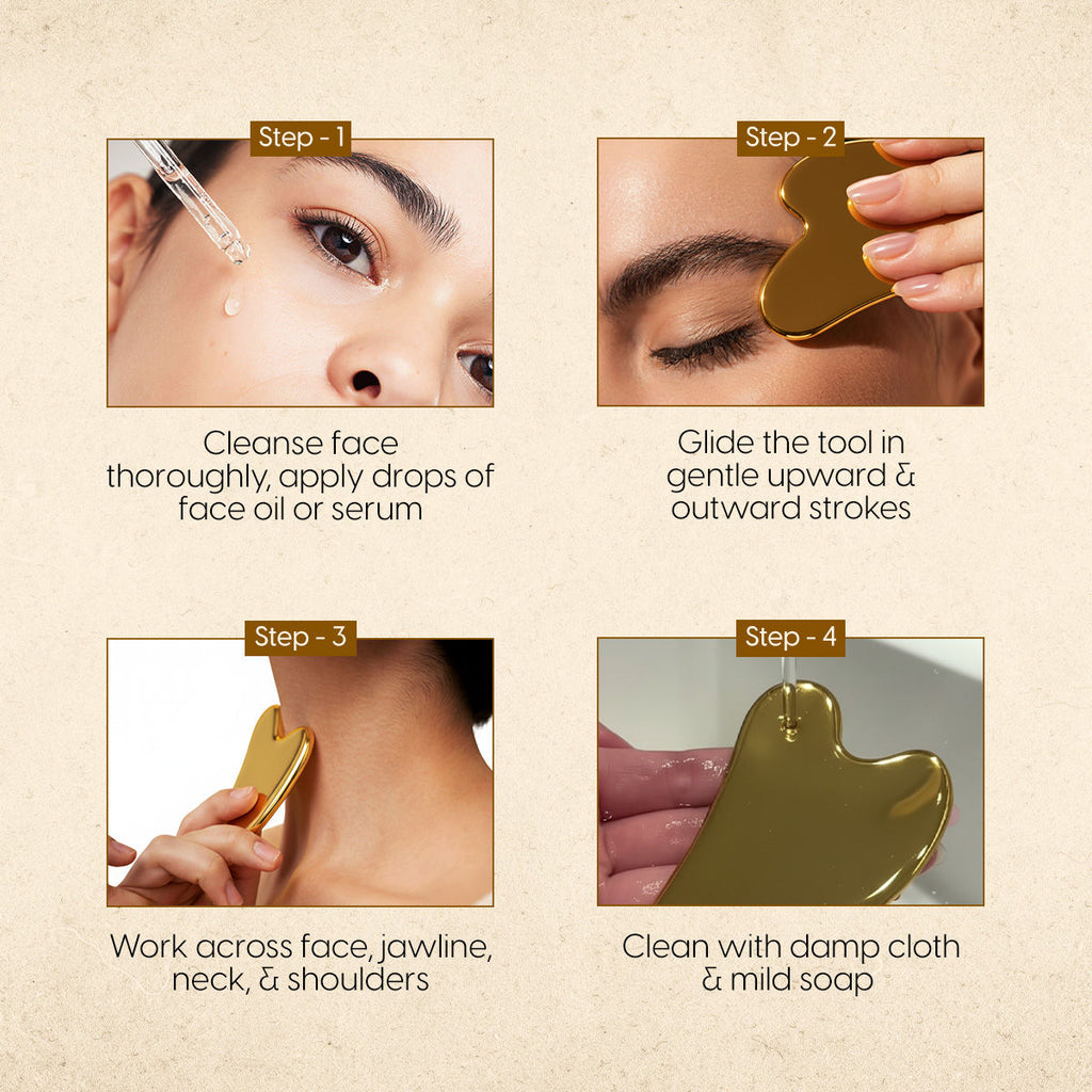 Kansa Gua Sha Face & Neck Massager Facial Roller Tool