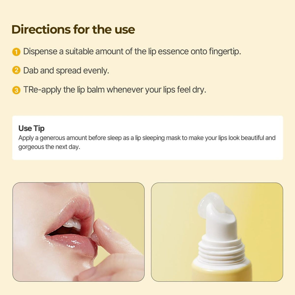 Solid In Lip Essence - Korean Plumping Lip Balm with Ceramides, Hydrates Dry & Chapped Lips