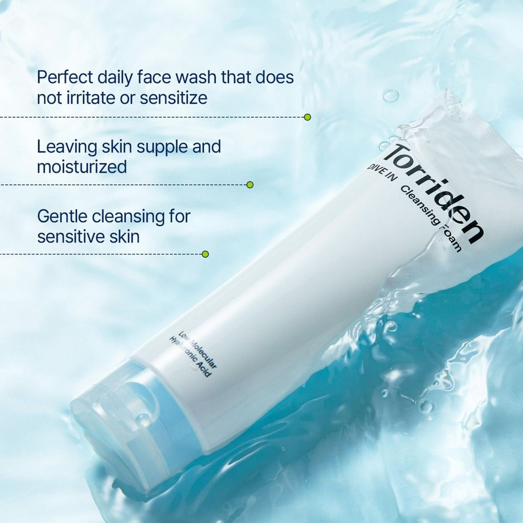 Dive In Cleansing Foam - Gentle Hydrating Korean Hyaluronic Acid Cleanser, All Skin Types