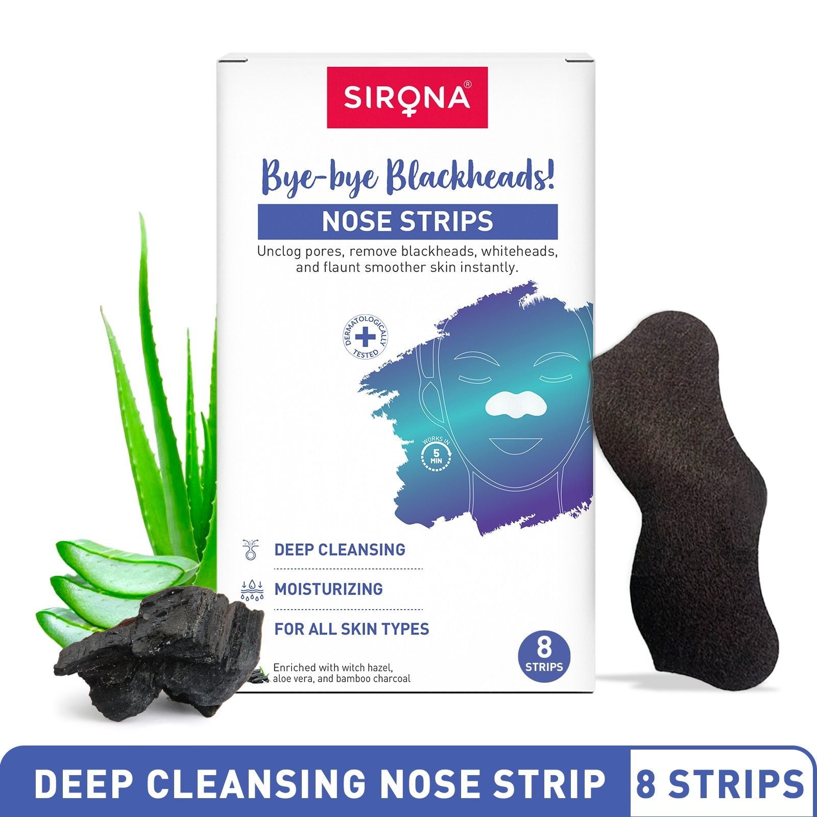 Natural Bamboo Charcoal Nose Strips For Women