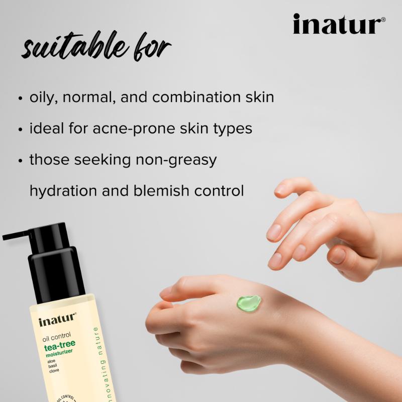 Tea Tree Gel, Non-Sticky Moisturizer, with Neem, Aloe Vera, for Oily, Acne-Prone Skin