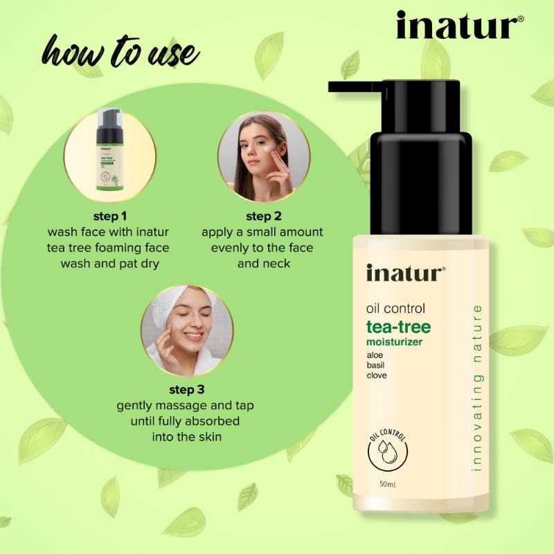 Tea Tree Gel, Non-Sticky Moisturizer, with Neem, Aloe Vera, for Oily, Acne-Prone Skin