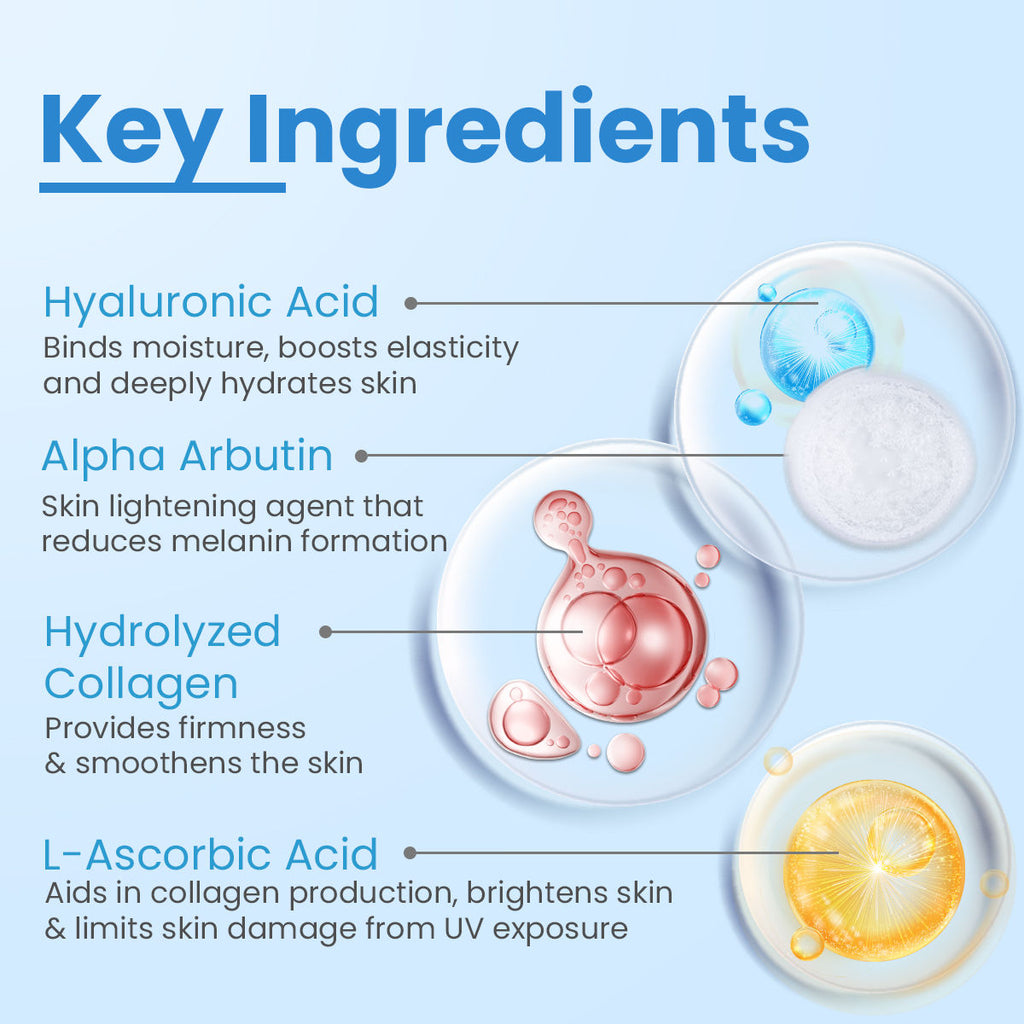 FCL 25% Vitamin C Face Serum & Hyaluronic Acid Serum, Reduces Wrinkles & Age Spots