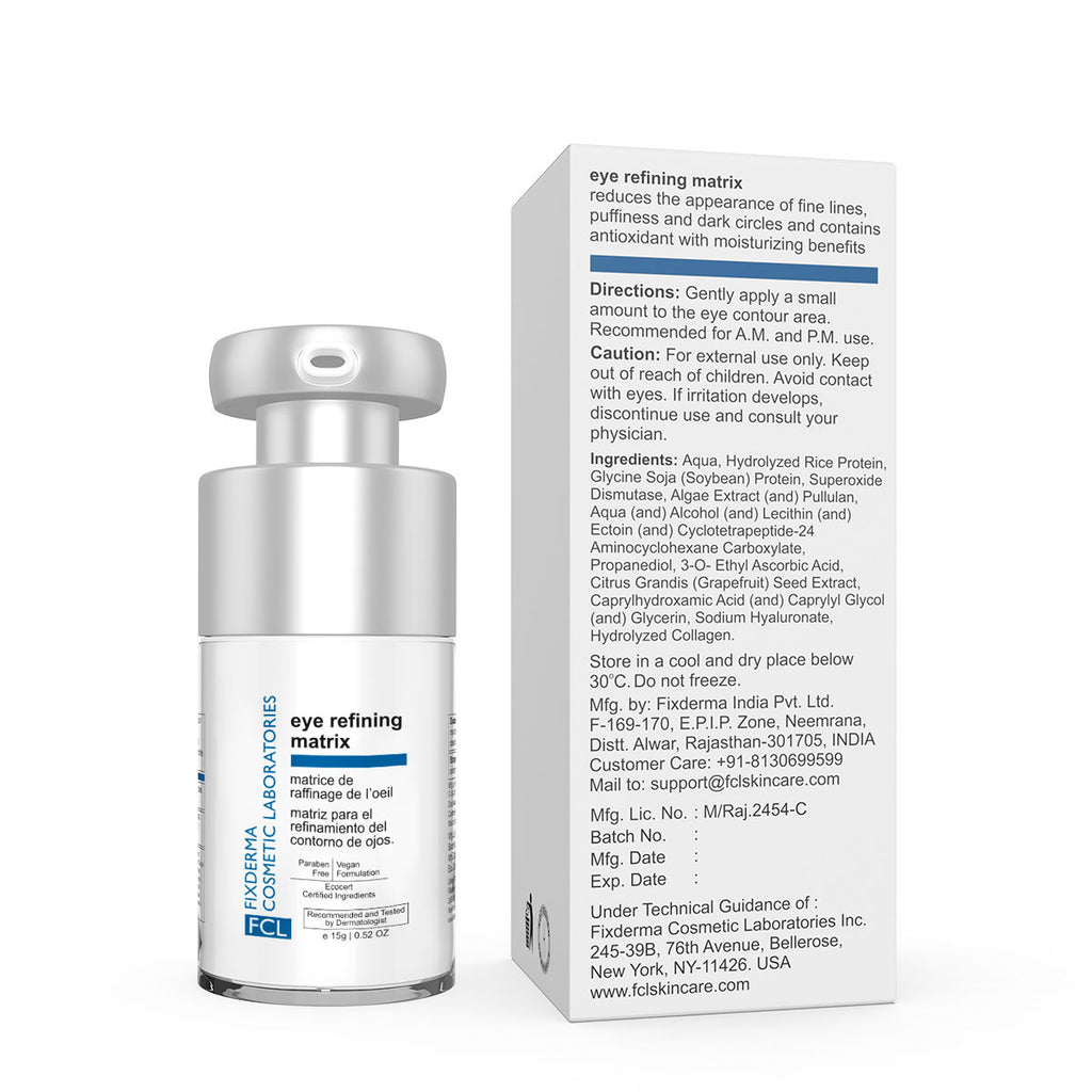FCL Eye Refining Under Eye Gel For Dark Circles Puffiness with Vitamin C &Hyaluronic Acid