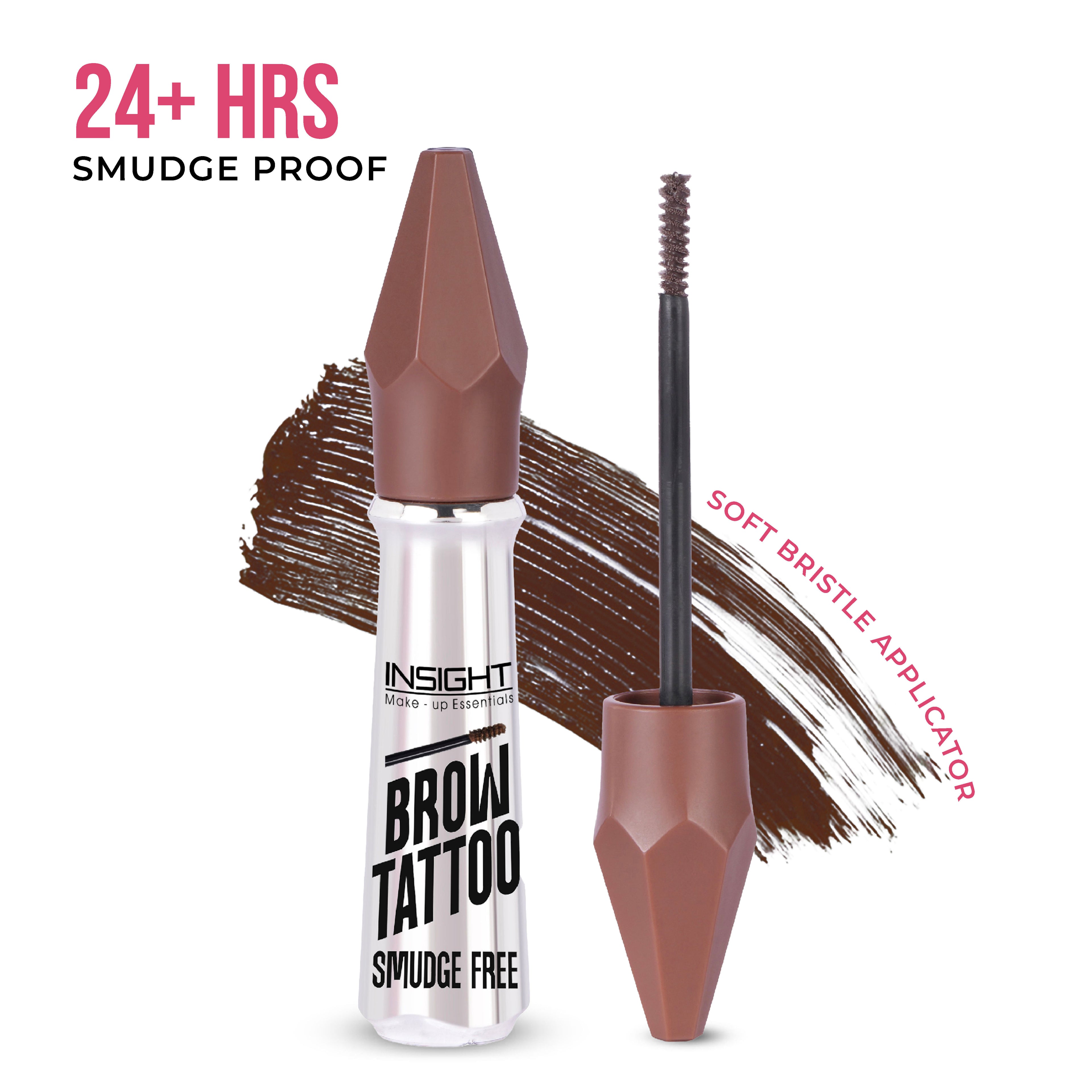 Brow Tattoo, Smudge Proof, Long Lasting Upto 12hr, Castor Oil Infused - Brown