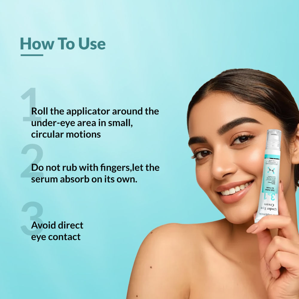 Under Eye Cream Roll On for Dark Circles, Puffiness & Wrinkles with Peptides