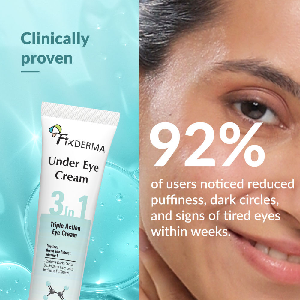 Under Eye Cream Roll On for Dark Circles, Puffiness & Wrinkles with Peptides