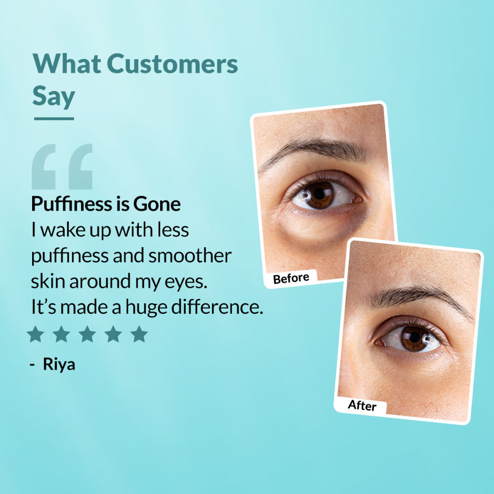 Under Eye Cream Roll On for Dark Circles, Puffiness & Wrinkles with Peptides
