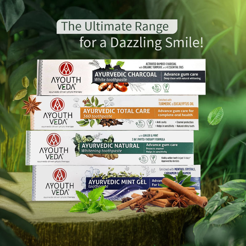 Ayurvedic Mint Gel Toothpaste with Menthol & Cardamom for Fresh Breath