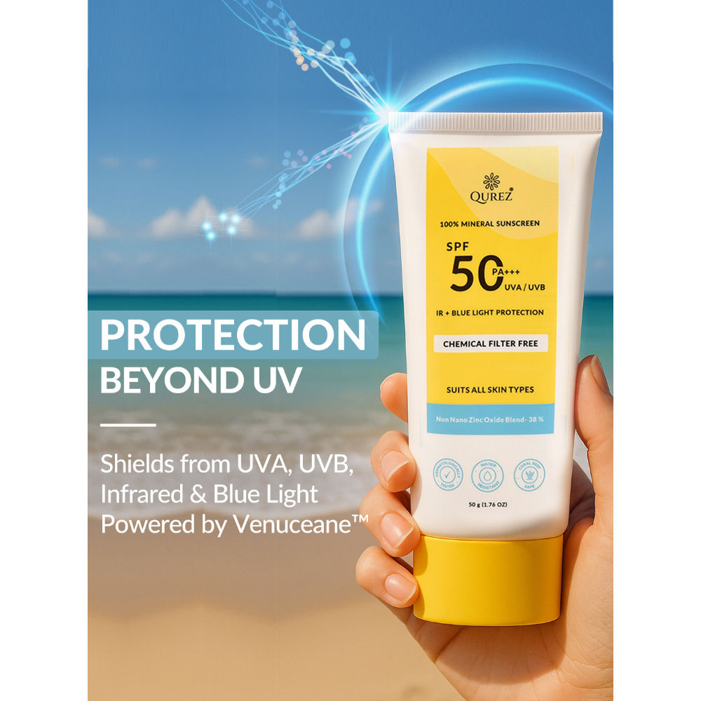 Mineral Sunscreen SPF 50 PA+++, Blue Light & IR Protection, Water Resistant